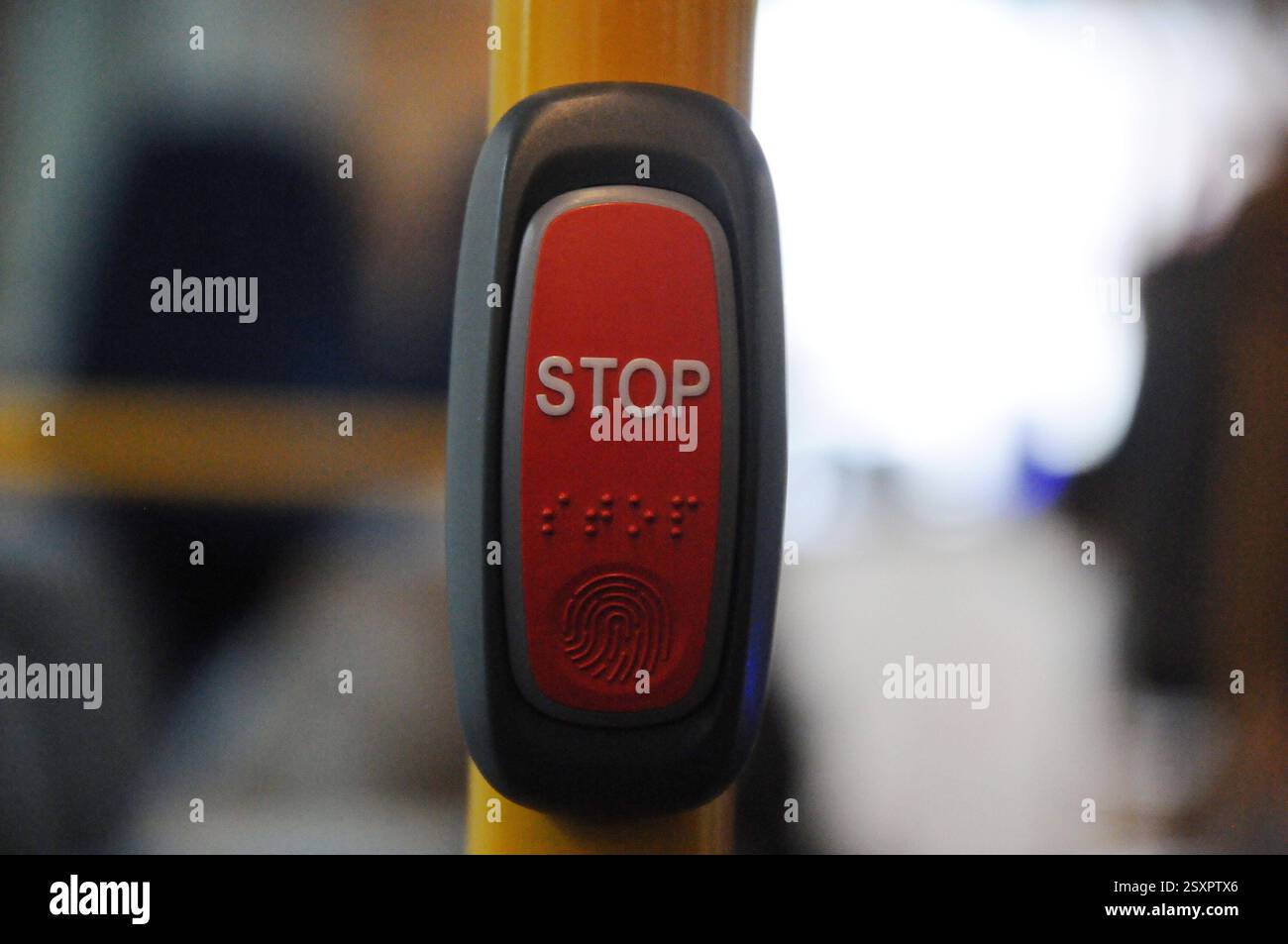 Copenhagen/ DenmarK/25 FEBRUARY 2025/.Redf button stop sign to stop ...