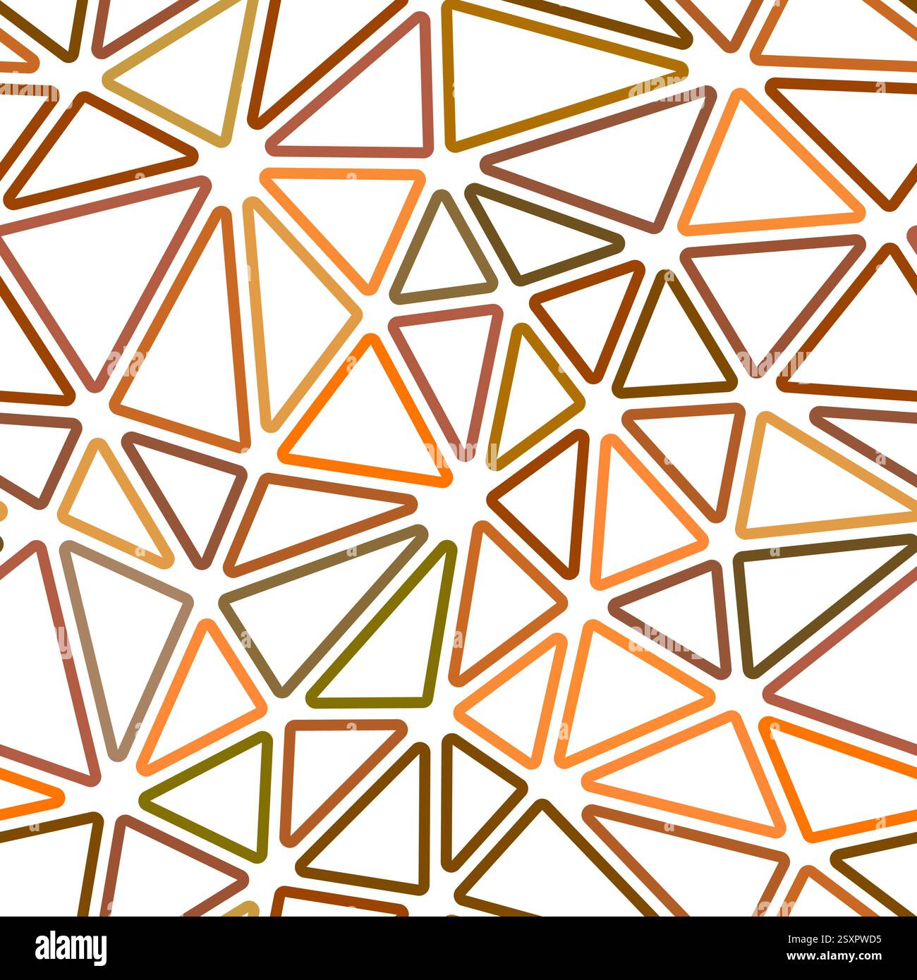 Background with triangles pattern. Large triangles size. Multiple colors style. Rounded triangles outlined. Repeatable pattern. Golden Harvest. Stock Vector