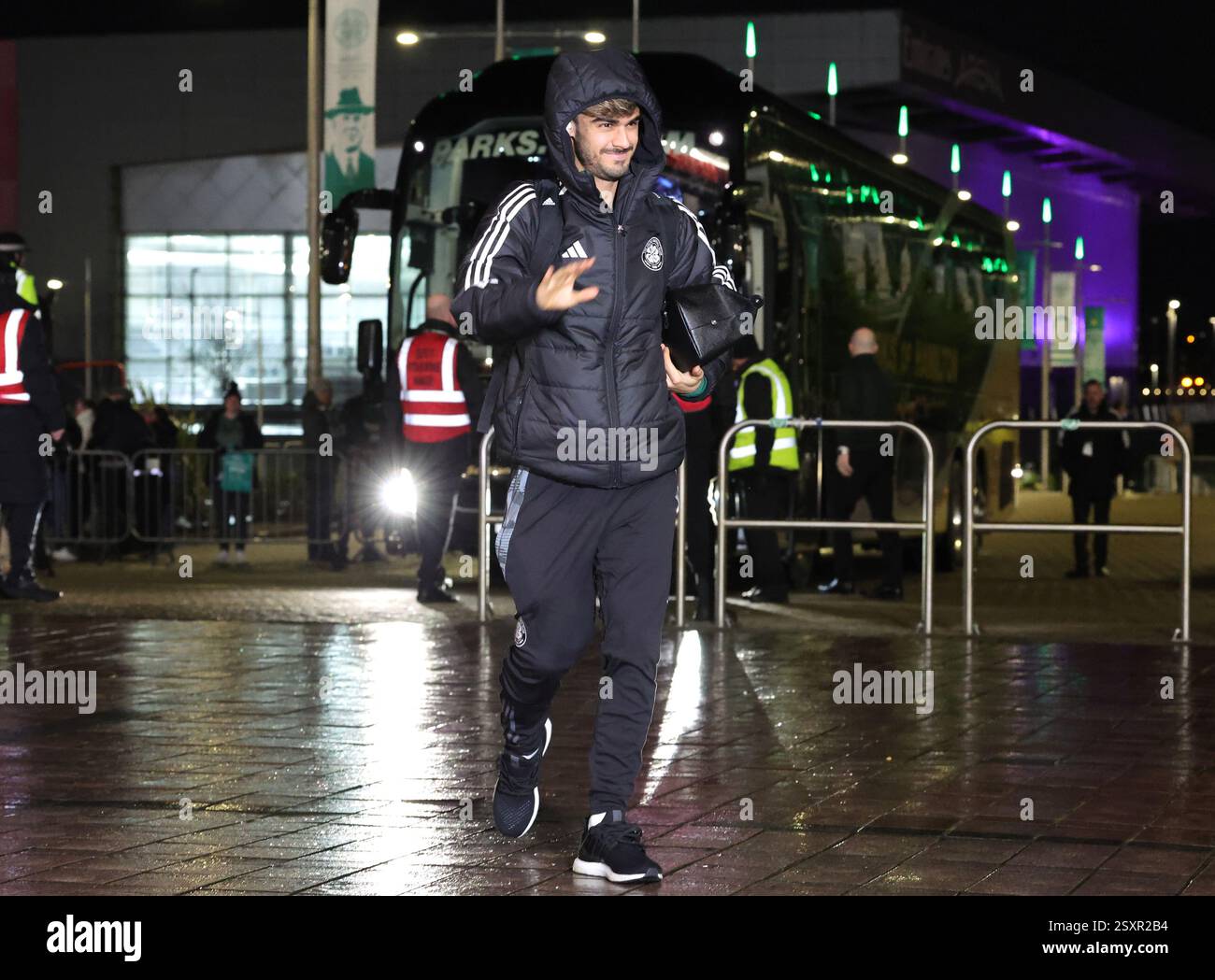 Celtic's Jota arrives ahead of the William Hill Premiership match at ...