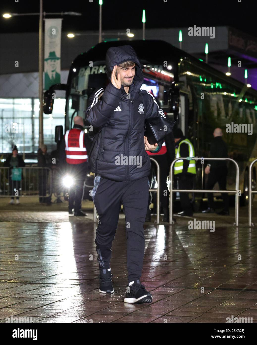 Celtic's Jota arrives ahead of the William Hill Premiership match at ...