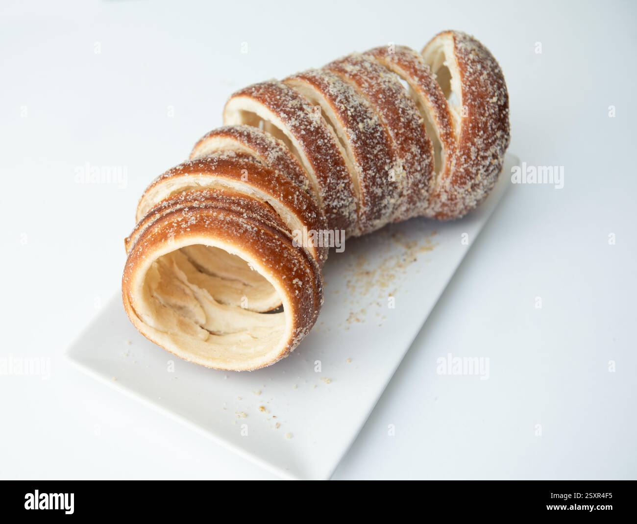 Two crispy apple pies isolated on white background Stock Photo