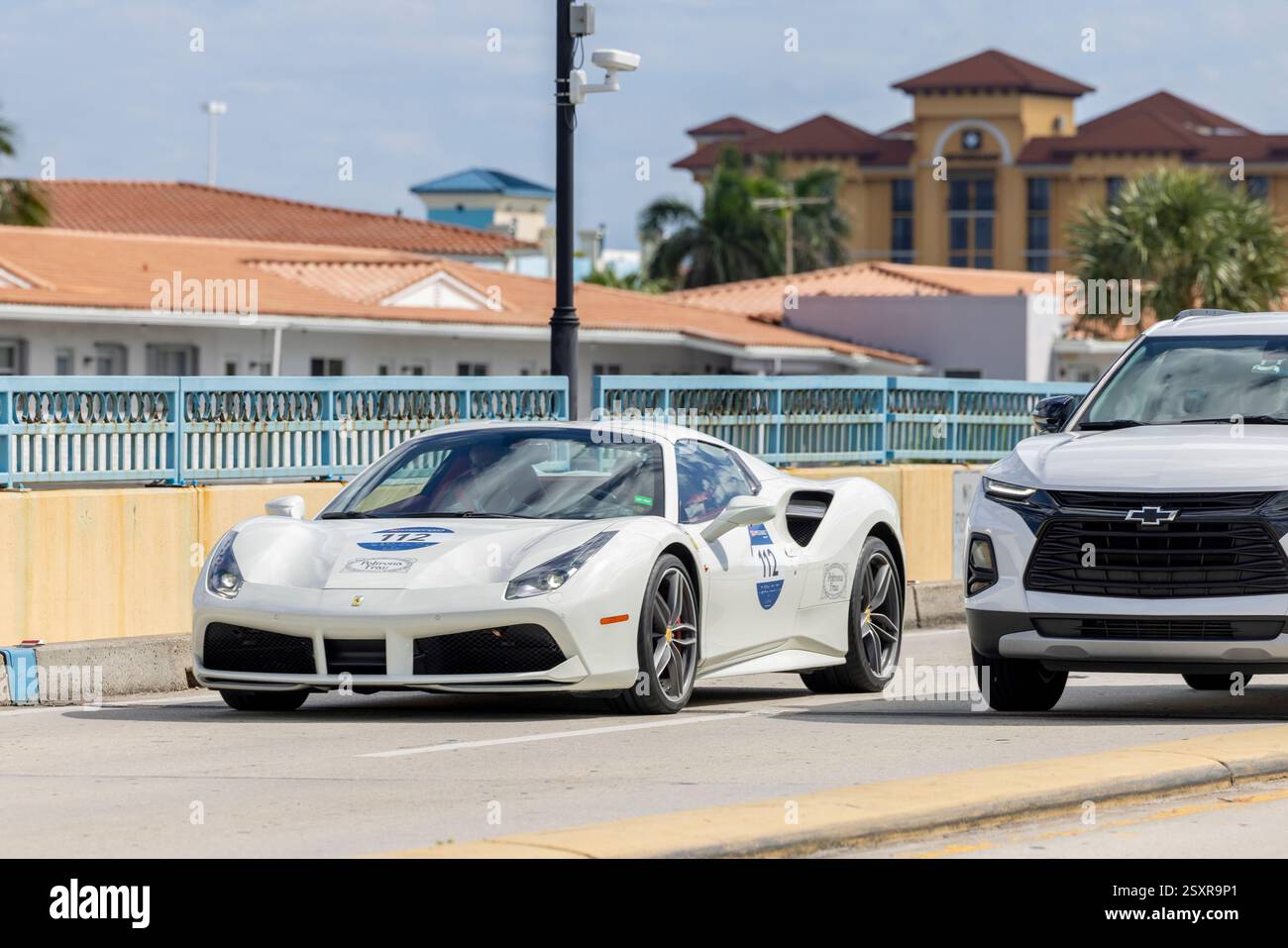 A Ferrari 488 takes part in the 1000 Miglia Experience USA Florida car ...