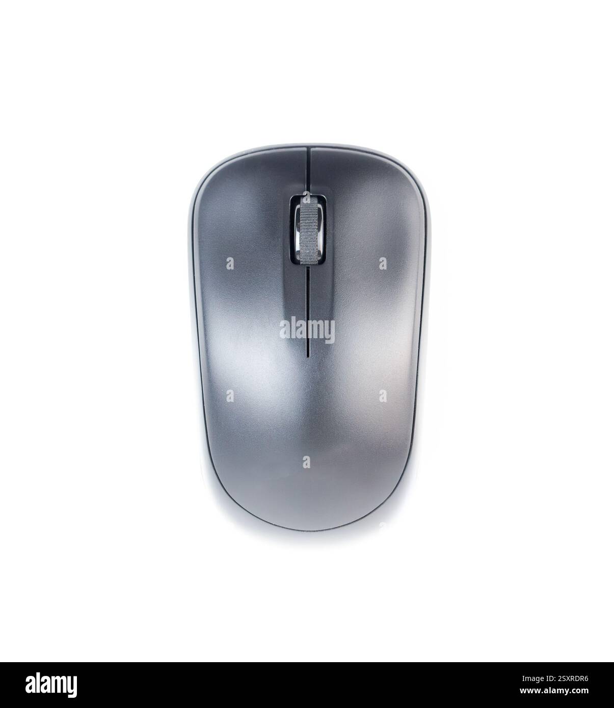 A black computer mouse isolated on a white background Stock Photo