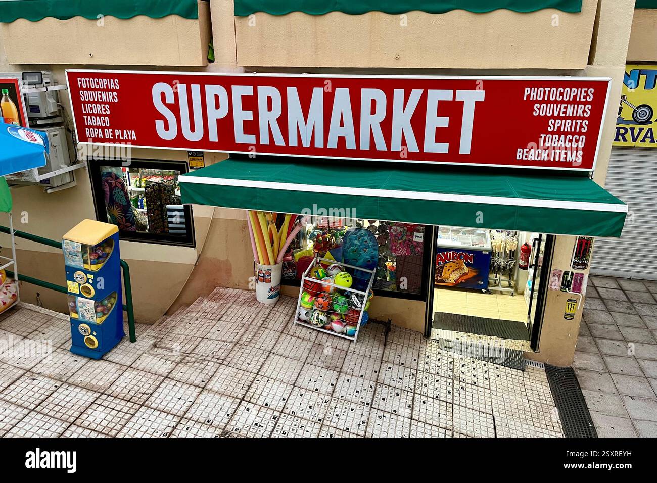 Supermarket in Costa Adeje. Tenerife, Canary Islands, Spain. 27th January 2025. - Smartphone Captured Stock Image