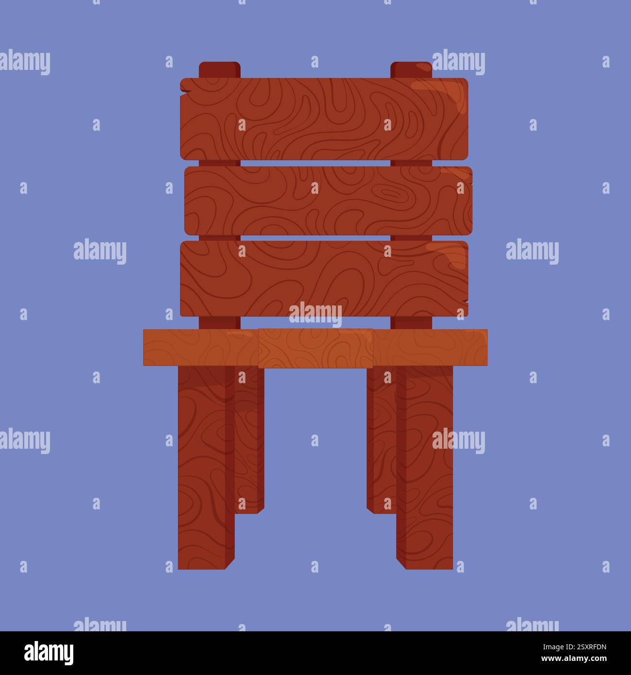 Wooden Chair Illustration Vector. classic wooden chair icon. wooden furniture Stock Vector