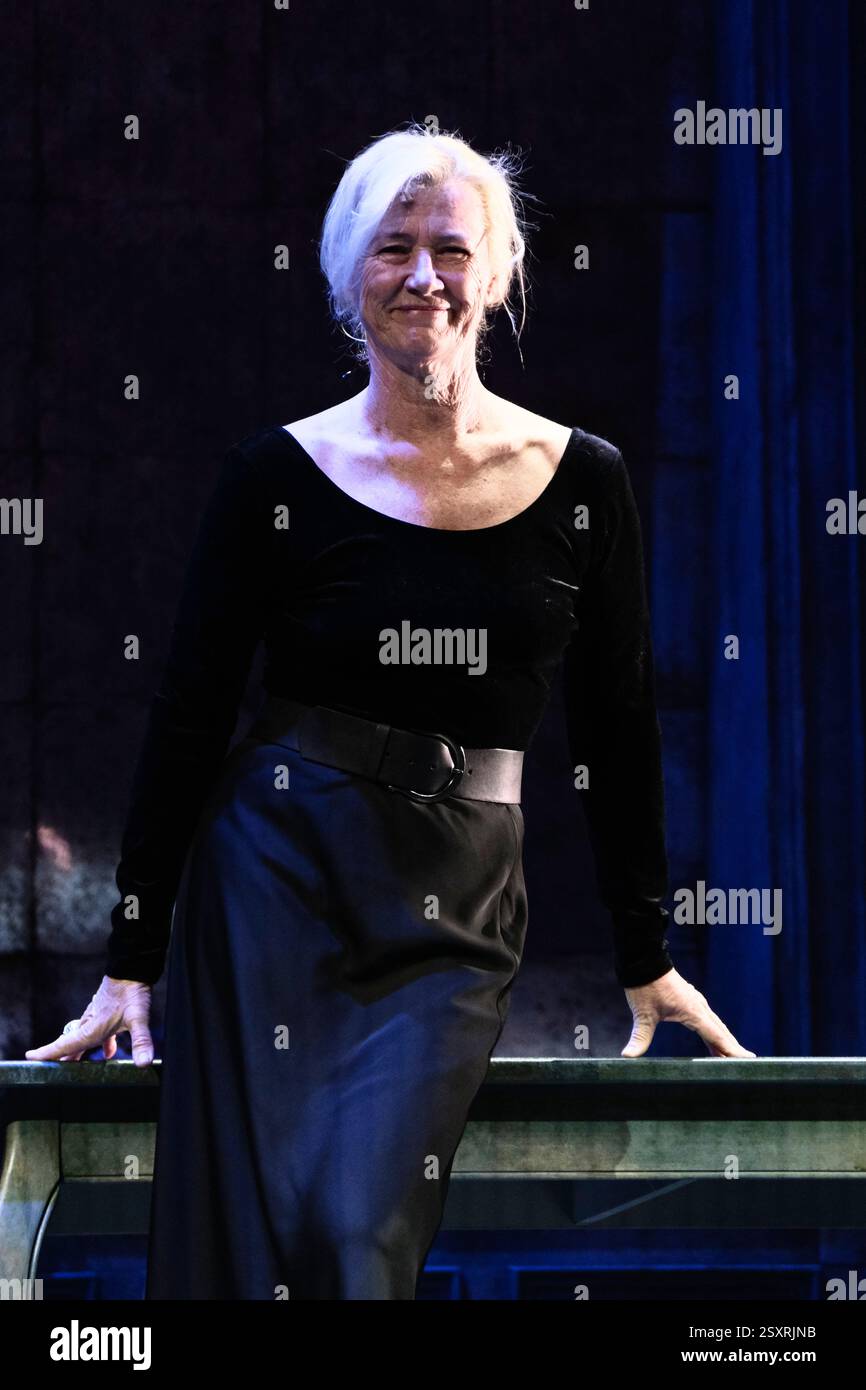Infanta Isabel Theatre, Madrid, Spain. 25th Feb, 2025.  Presentation of the play 'La Musica', based on a text by Marguerite Duras. Ana Duato, actress. Credit: EnriquePSans/Alamy Live News Stock Photo