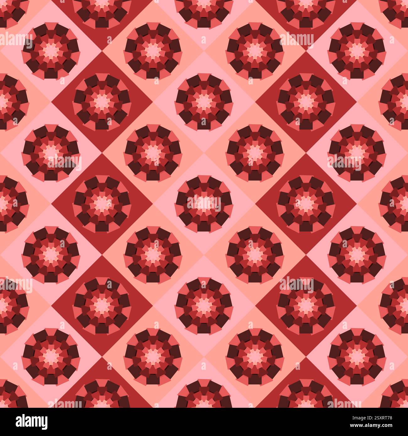 Geometric seamless Pattern with Floral Motifs vector illustration Stock Vector