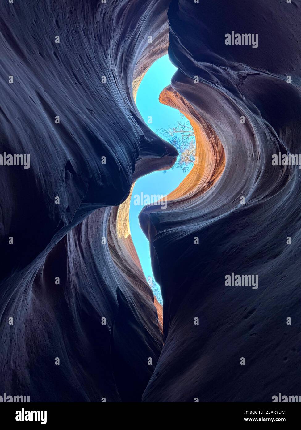 Light through top of canyon - Smartphone Captured Stock Image