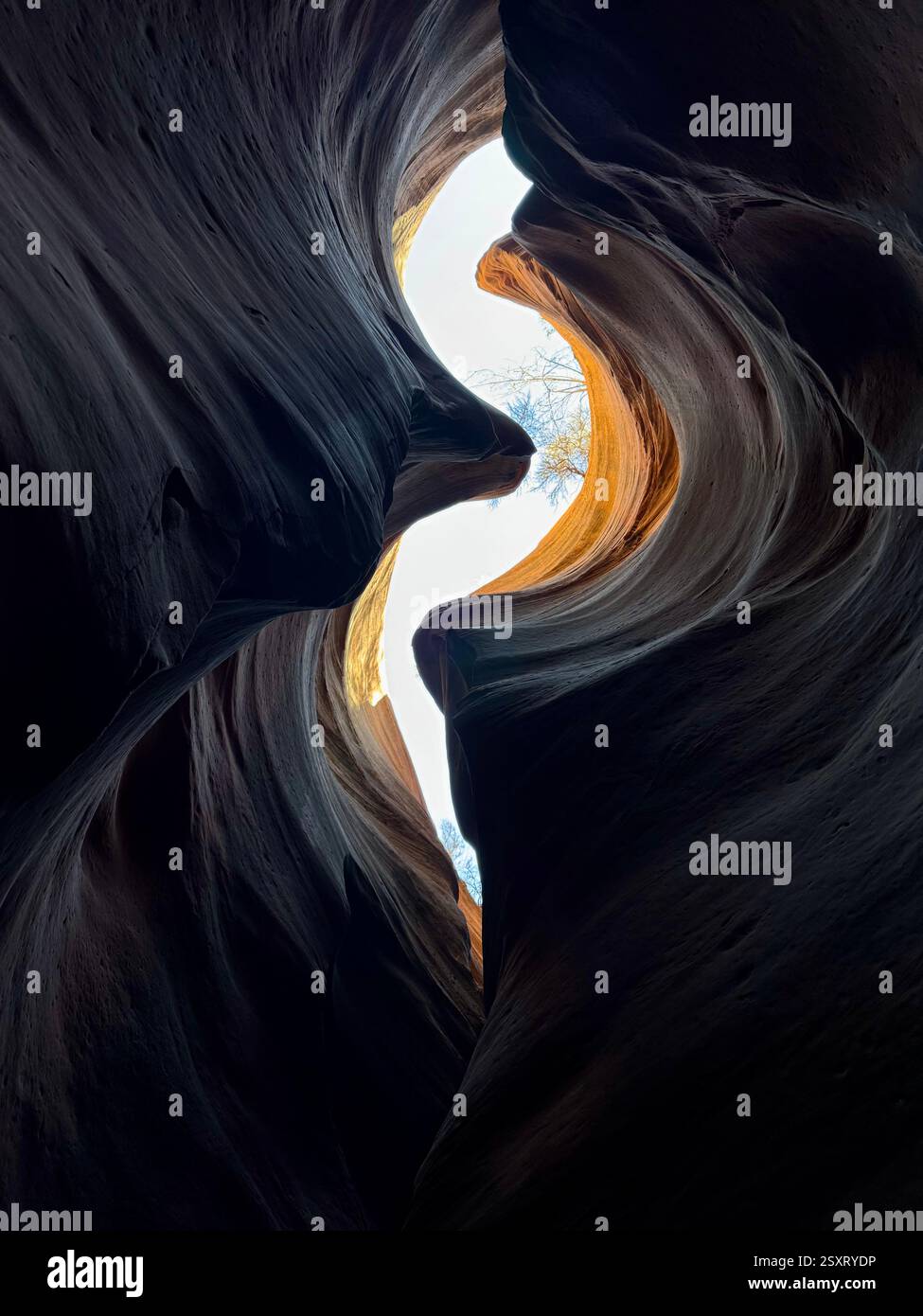 Light through top of canyon - Smartphone Captured Stock Image