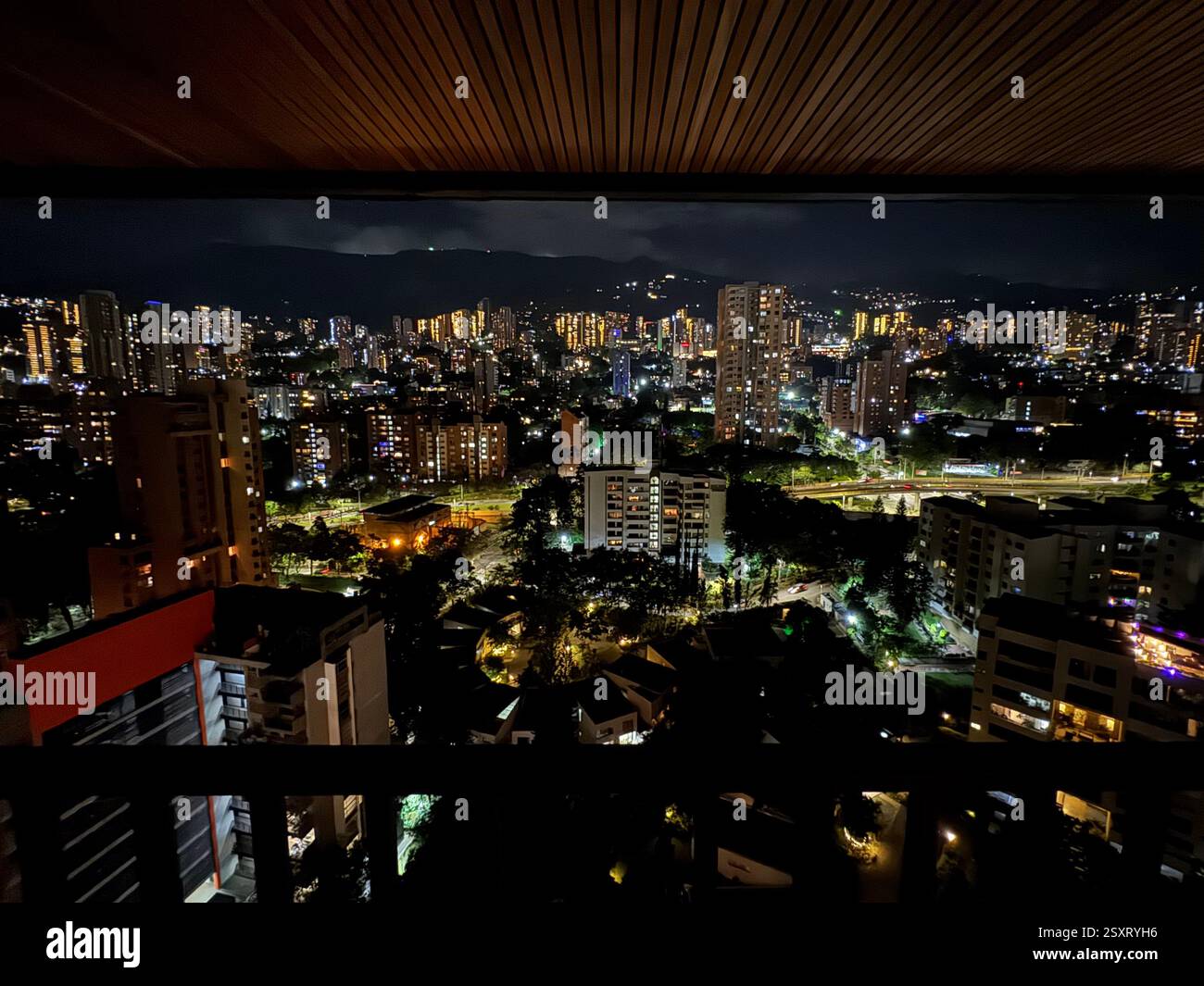 City lights of Medellin Colombia - Smartphone Captured Stock Image