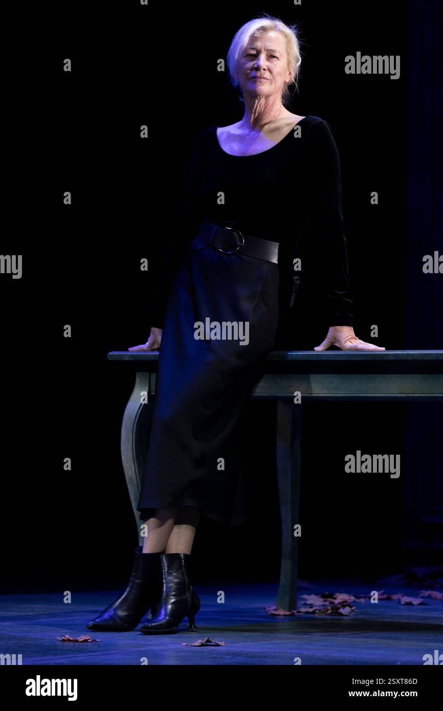 Ana Duato performs on stage during the theatre play of 'La Musica' at Teatro Infanta Isabel on February 25, 2025 in Madrid, Spain. Stock Photo