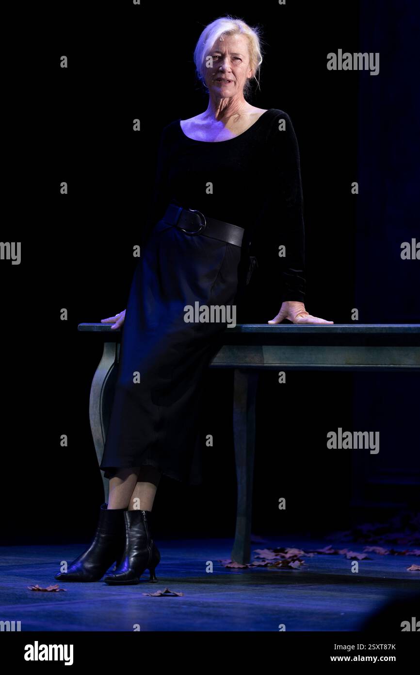 Ana Duato performs on stage during the theatre play of 'La Musica' at Teatro Infanta Isabel on February 25, 2025 in Madrid, Spain. Stock Photo