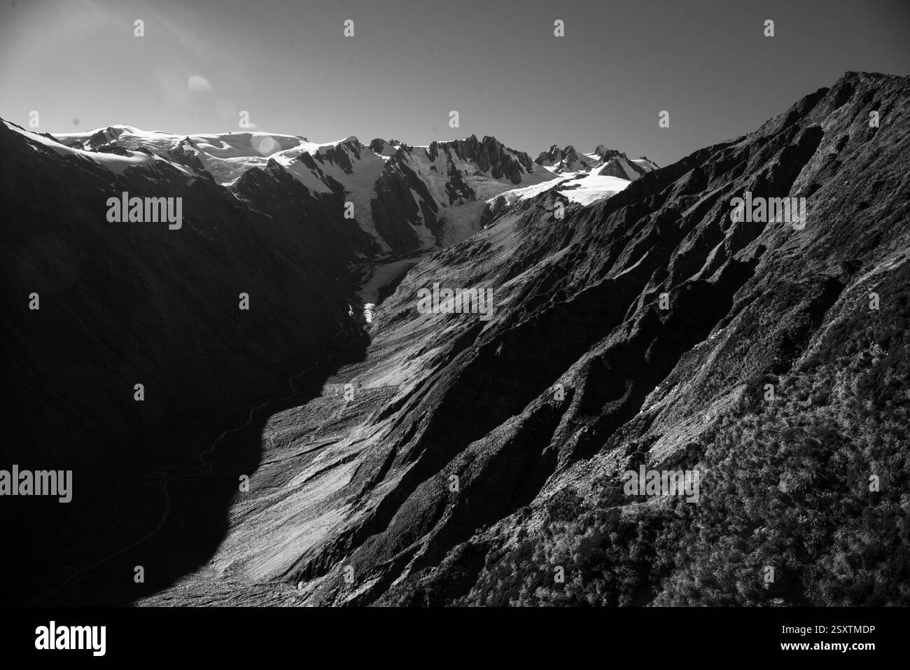 An adventure of a lifetime staying in Almer  alpine hut up in the peaks of the Southern Alps Stock Photo