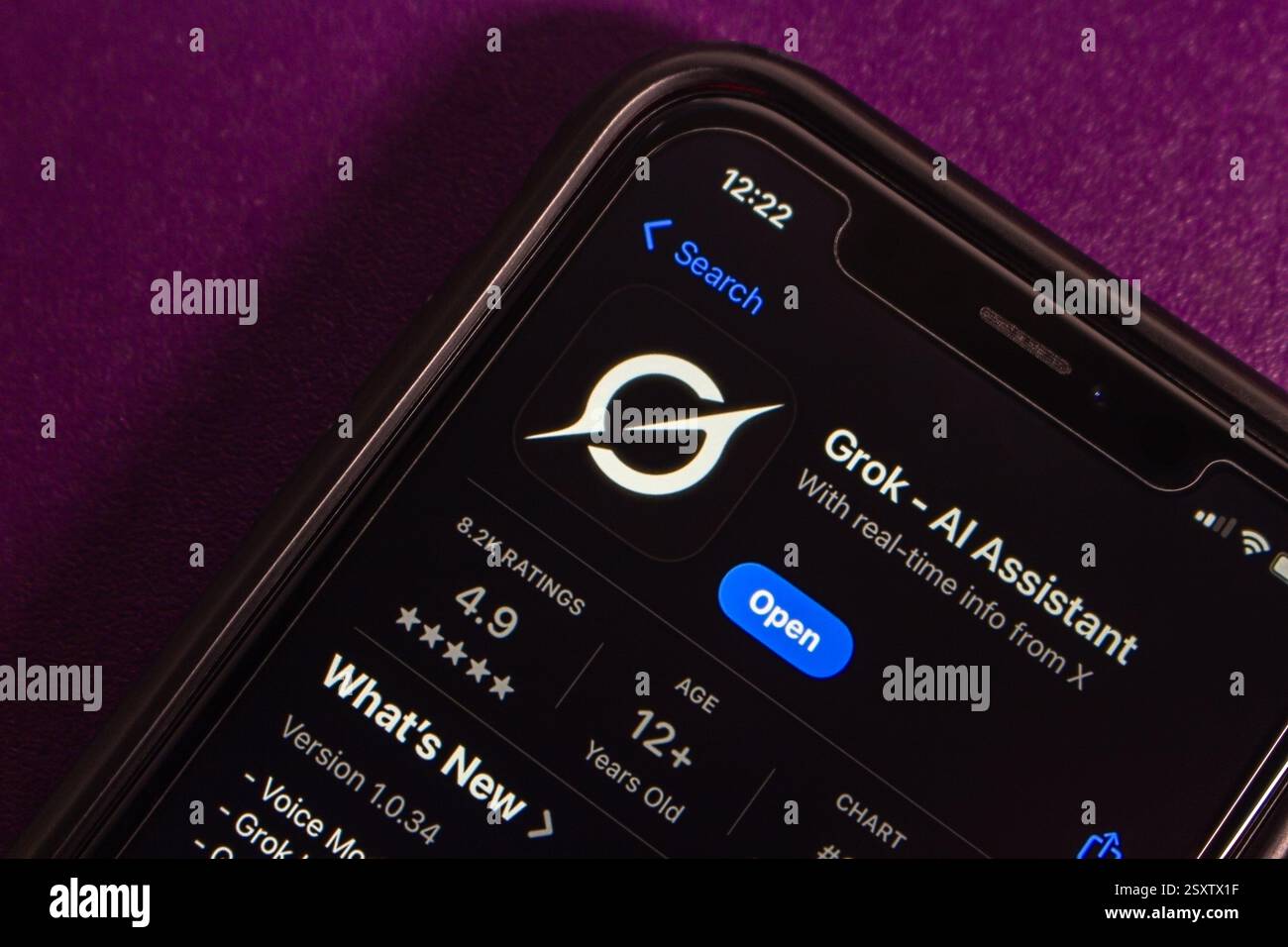 Grok app with a new logo displayed on App Store. Grok is an AI chatbot
