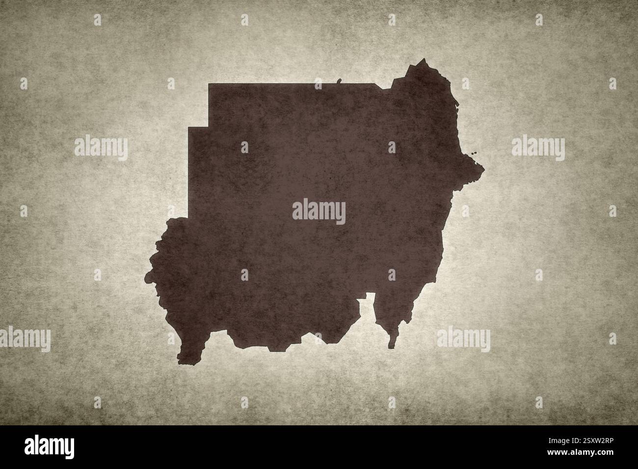Grunge map of Sudan printed on an old paper Stock Photo - Alamy