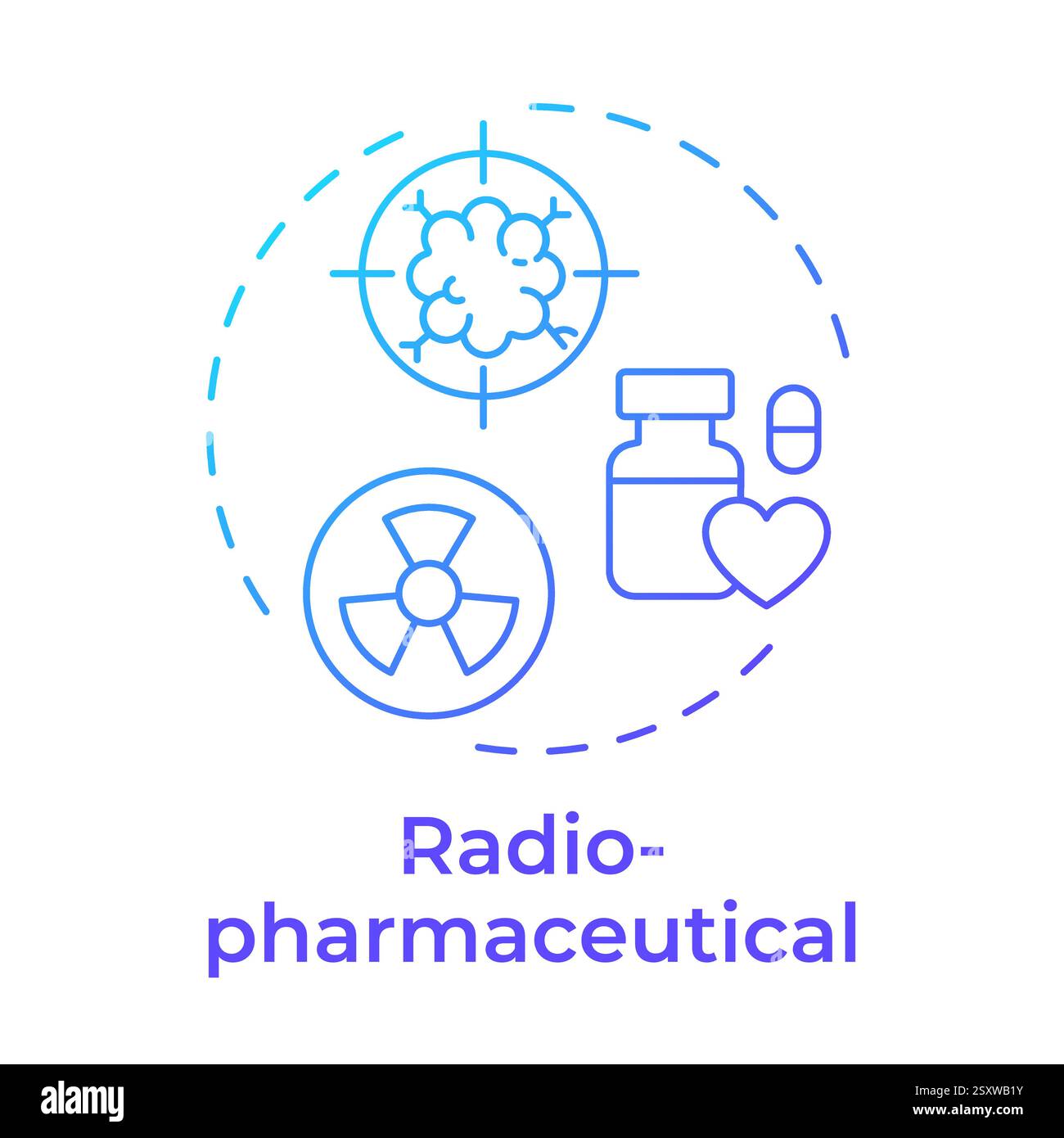 Radiopharmaceutical blue gradient concept icon Stock Vector
