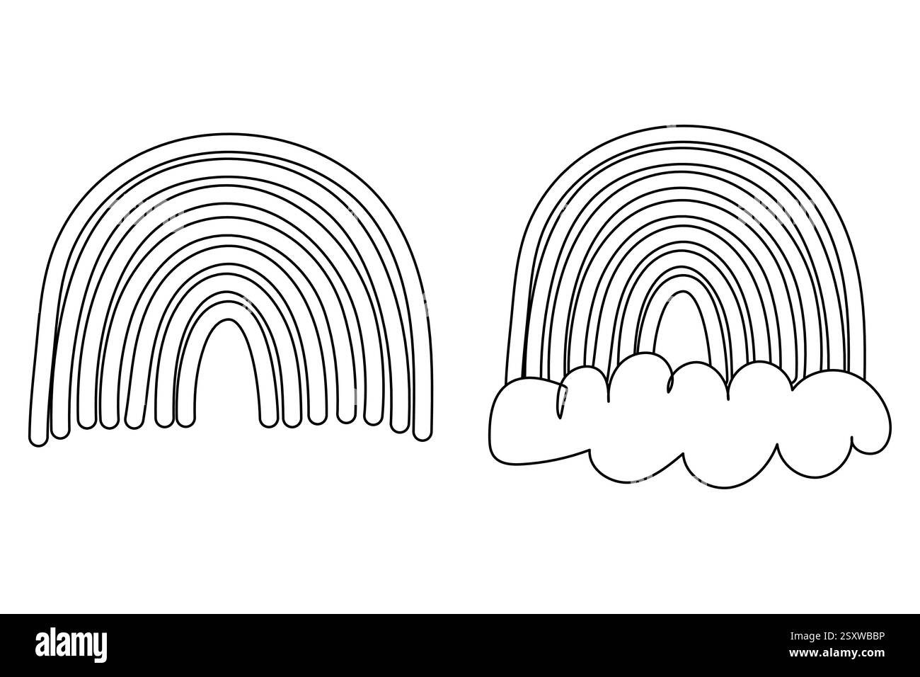 Rainbow And Cloud Coloring Page Rainbow And Cloud Hearts Coloring