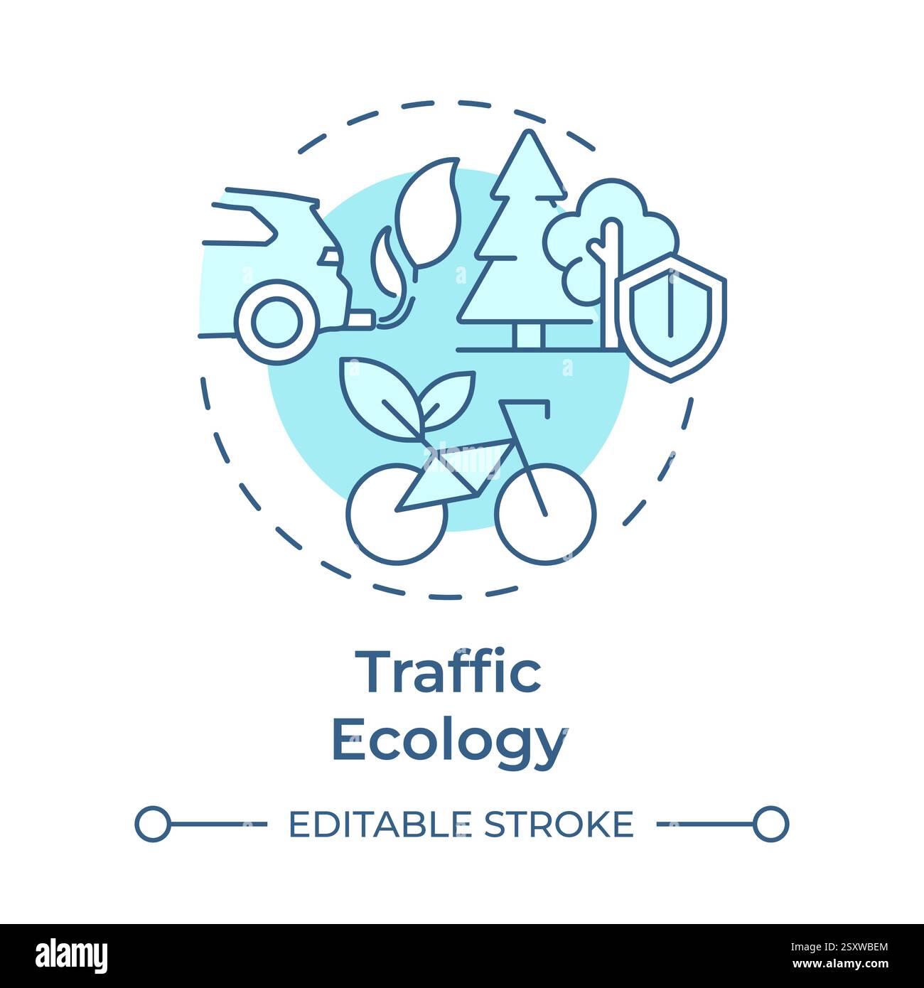 Traffic ecology soft blue concept icon Stock Vector