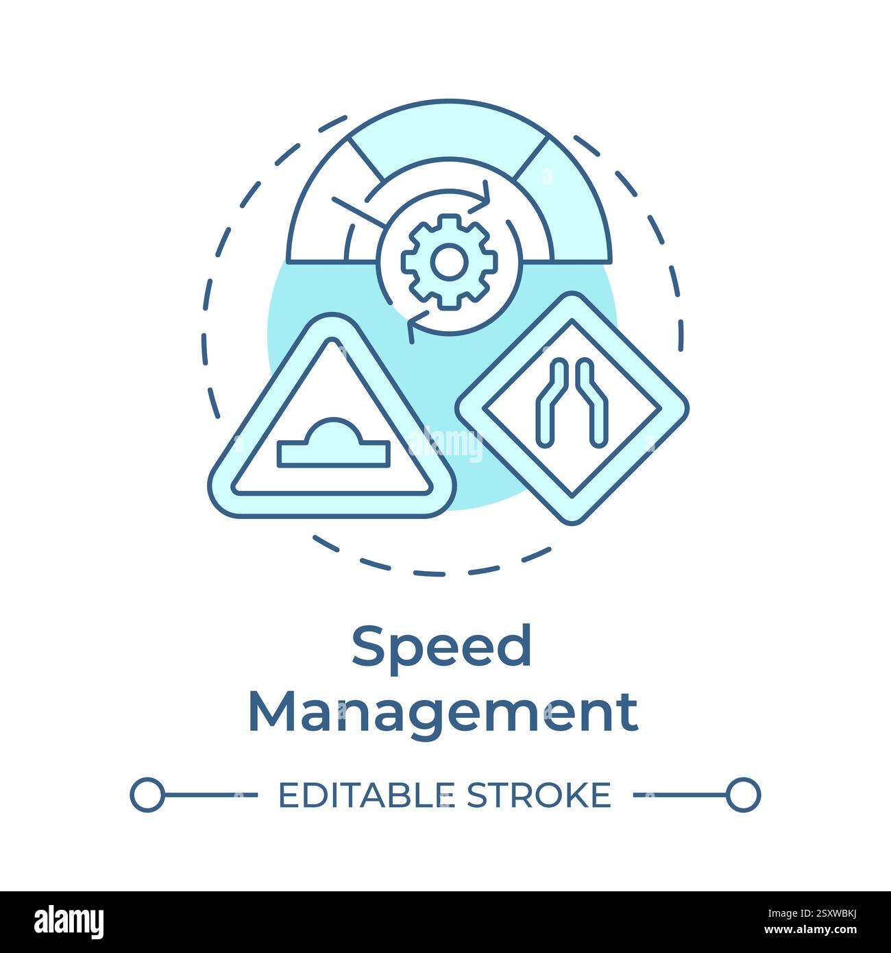Speed management soft blue concept icon Stock Vector