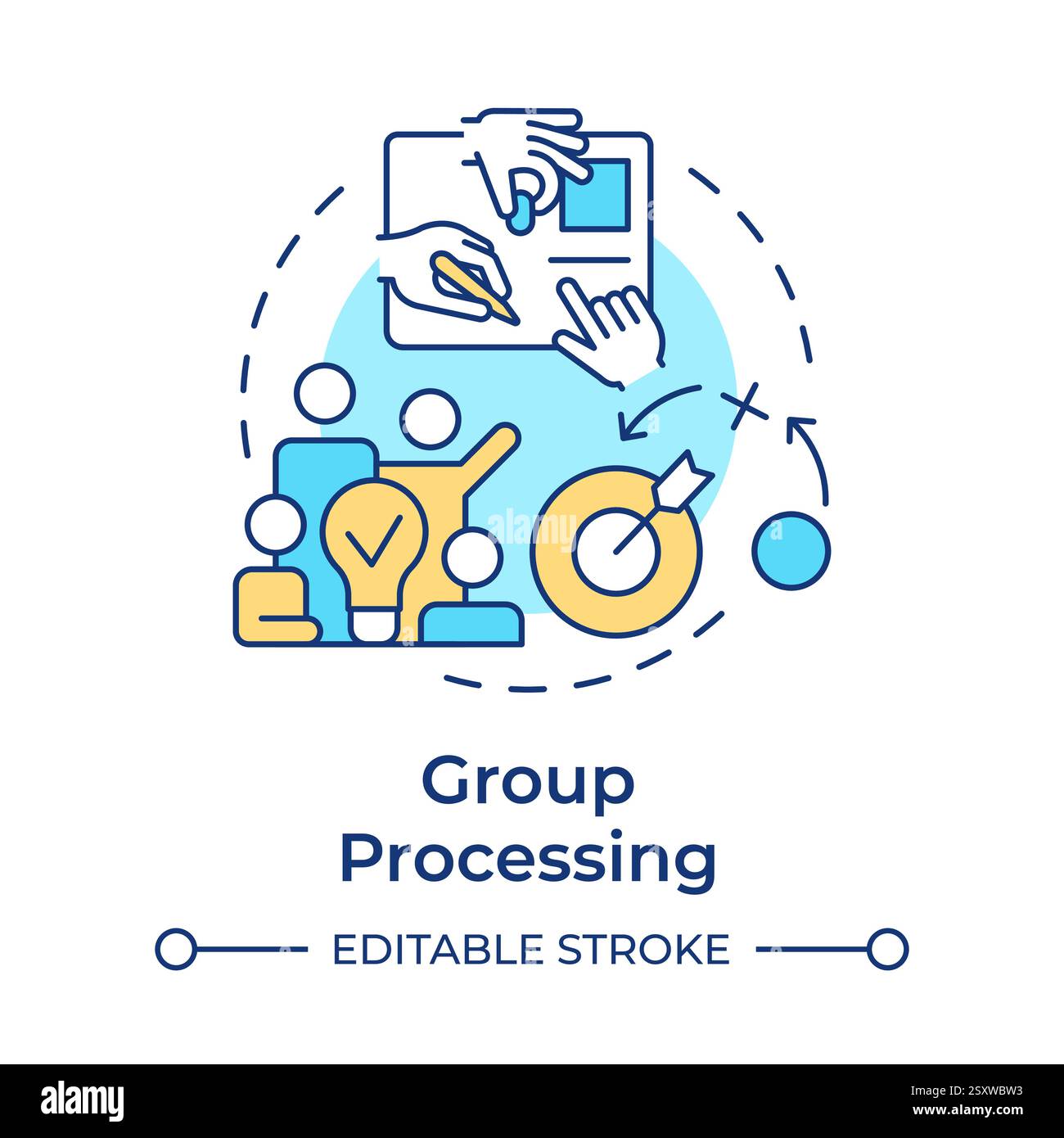 Group processing multi color concept icon Stock Vector Image & Art - Alamy