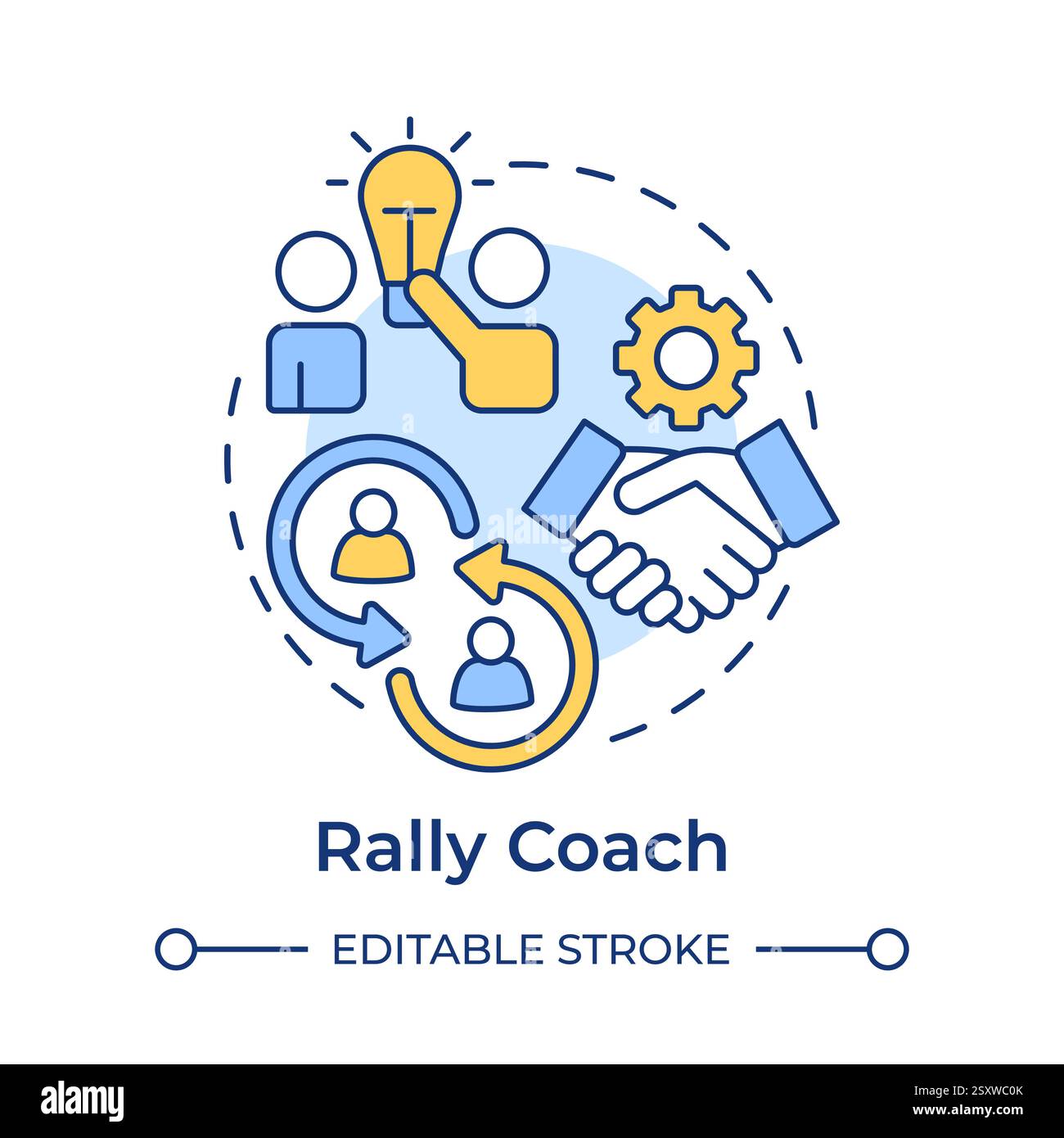 Rally coach multi color concept icon Stock Vector
