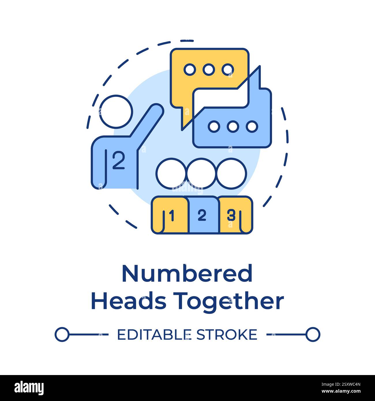 Numbered heads together multi color concept icon Stock Vector Image ...