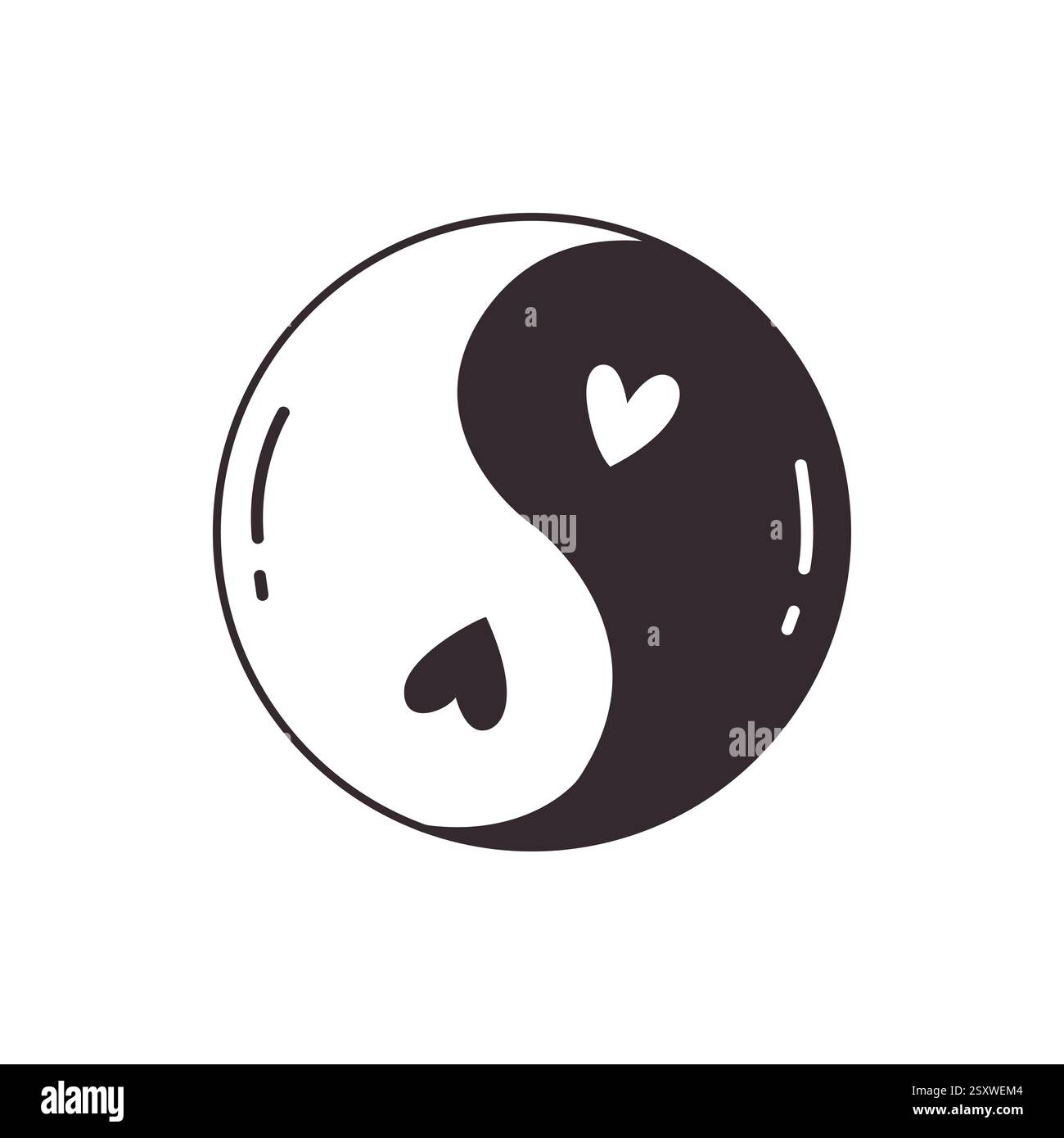 Hand drawn doodle yin yang symbol isolated on white background. Vector ...