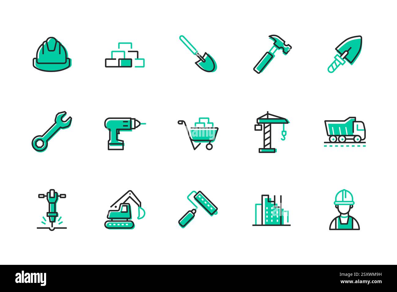 Construction and repair - set of line design style icons Stock Vector ...