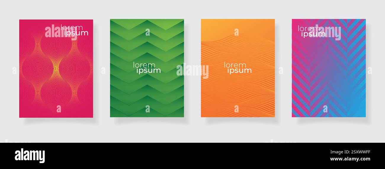 abstract gradient color pattern texture book cover template vector set ...