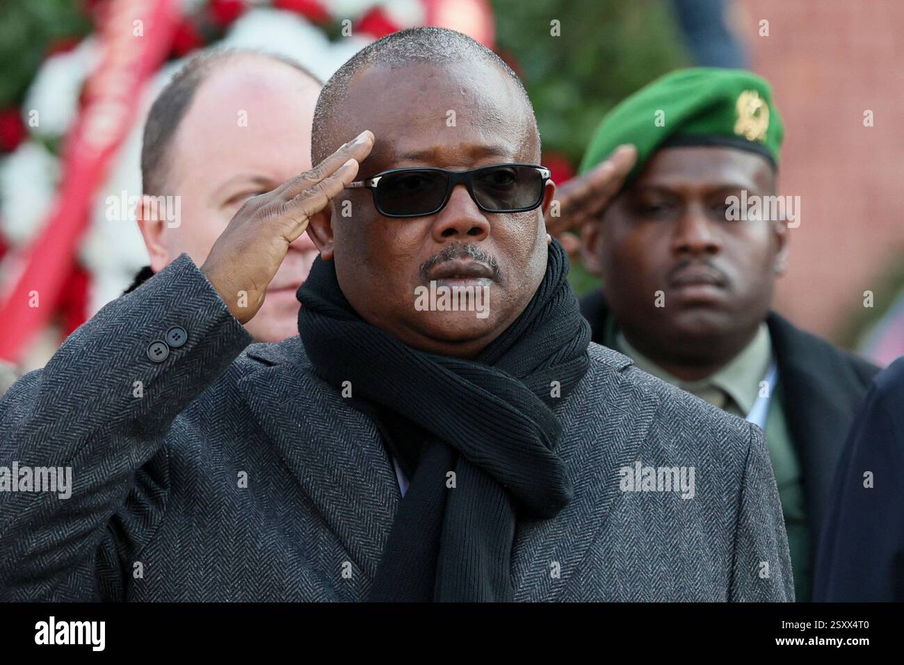 Guinea-Bissau's President Umaro Sissoco Embalo attends a wreath-laying