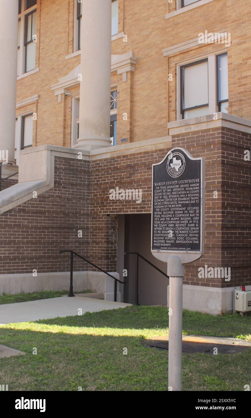 Jefferson TX - January 8, 2025: Historic Marion County Courthouse ...