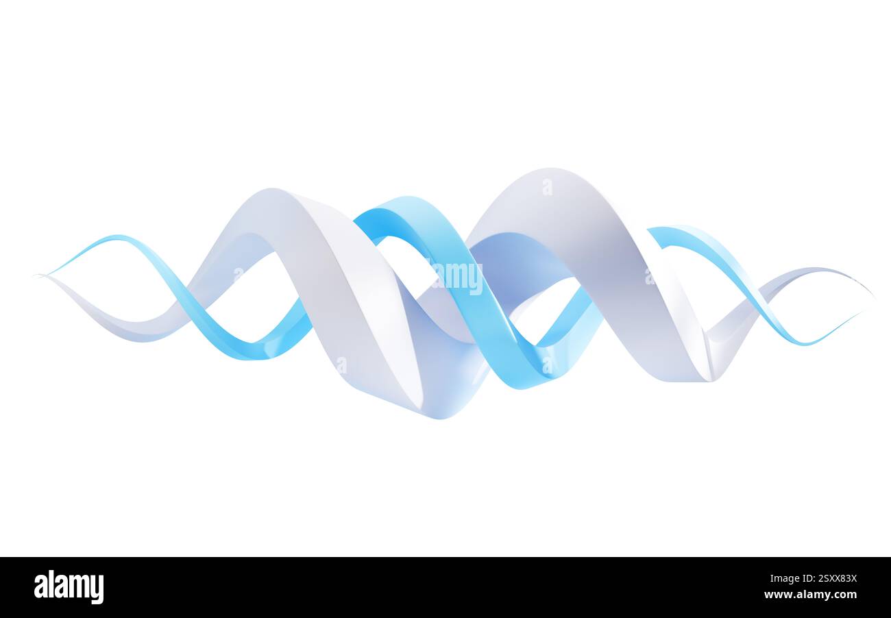 Abstract flowing curve lines, 3d rendering. 3D illustration. Stock Photo