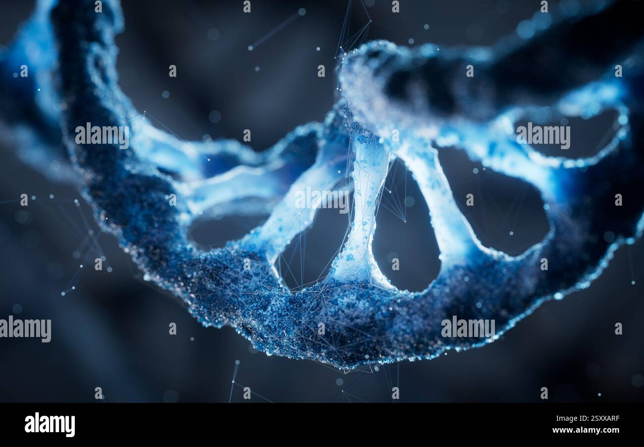 Biological DNA structure with bioengineering concept, 3d rendering. 3D ...