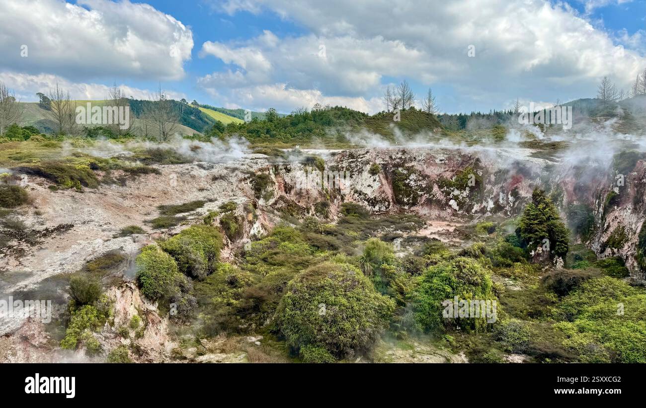 Craters of the Moon thermal walk within the Taupo volcanic zone North Island New Zealand - Smartphone Captured Stock Image