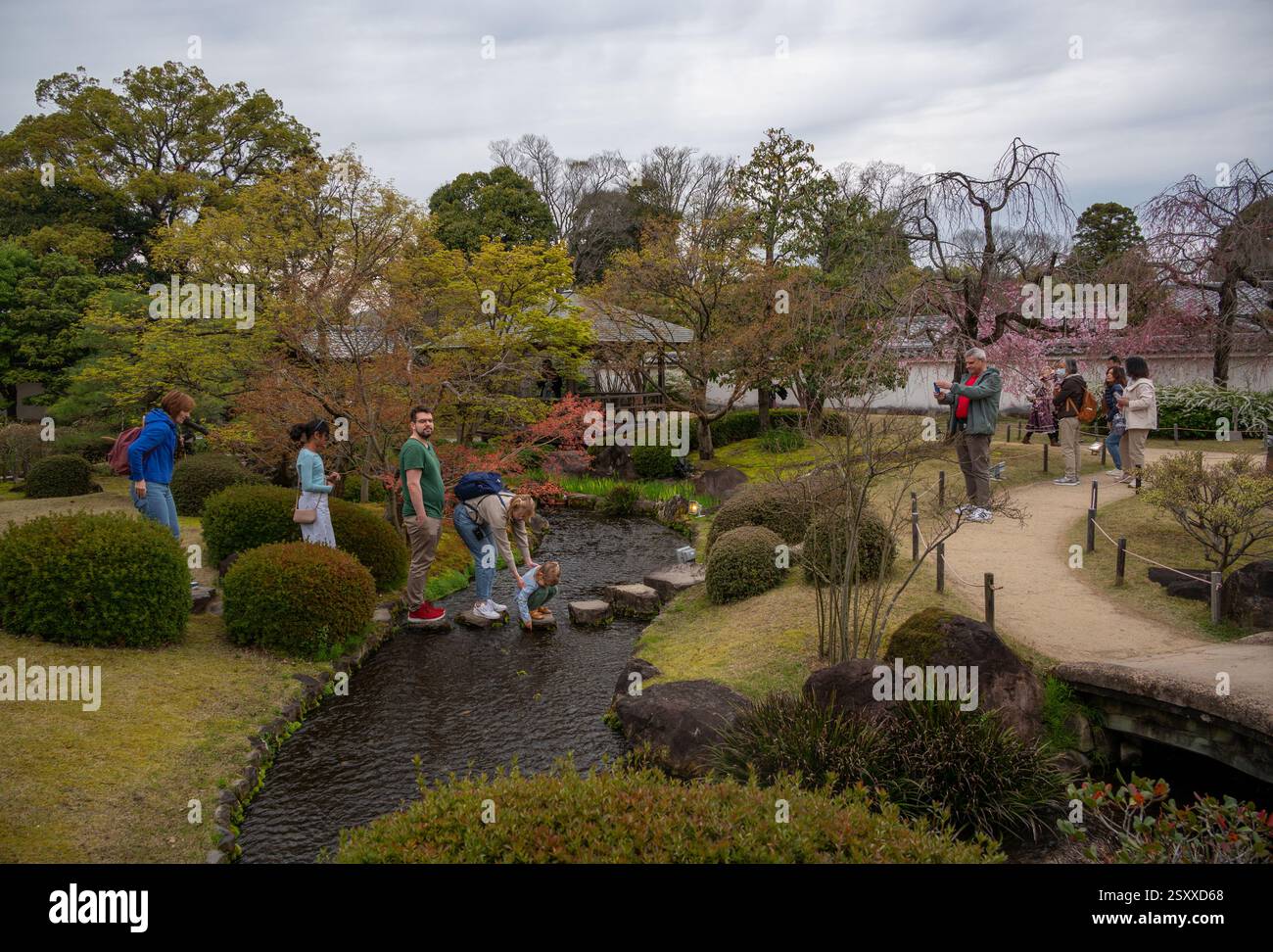 View of a beautiful pond inside Kōko-en , a Japanese garden located ...