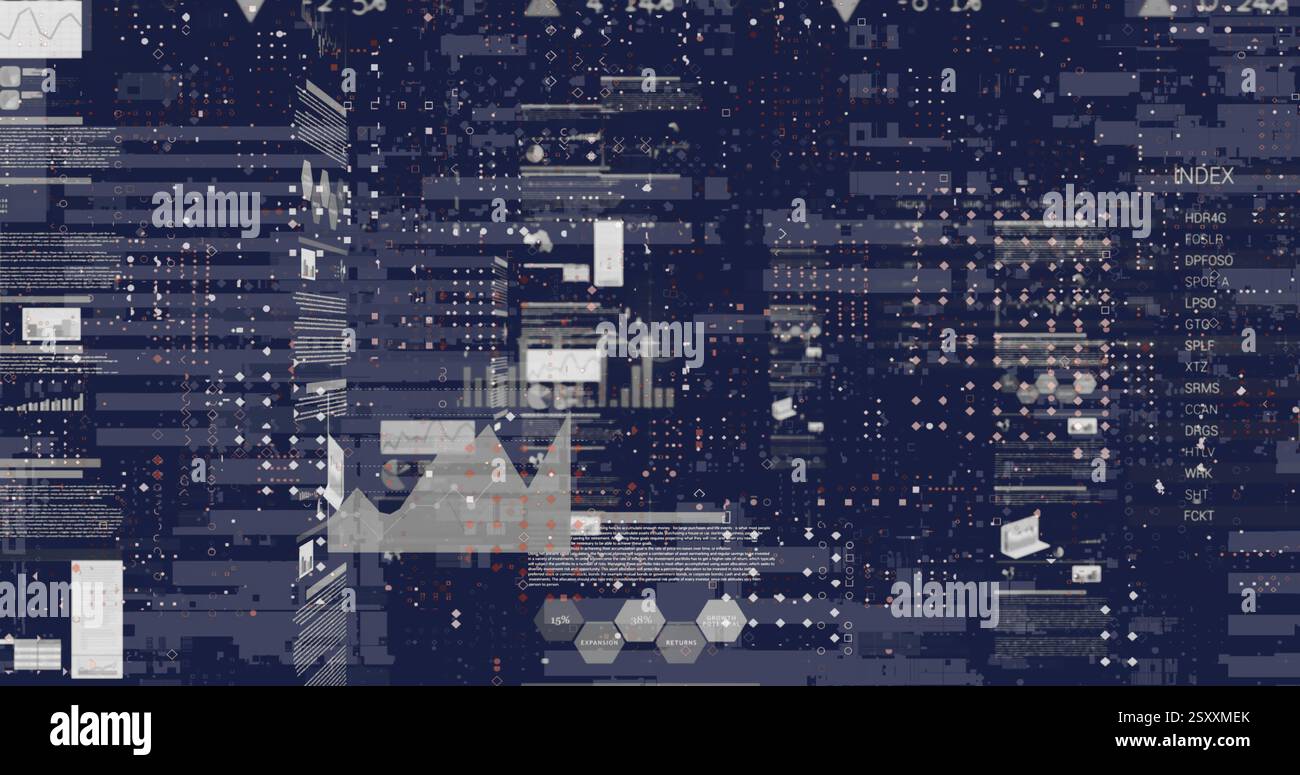 Image of stock market and spots over diagrams and data processing Stock ...