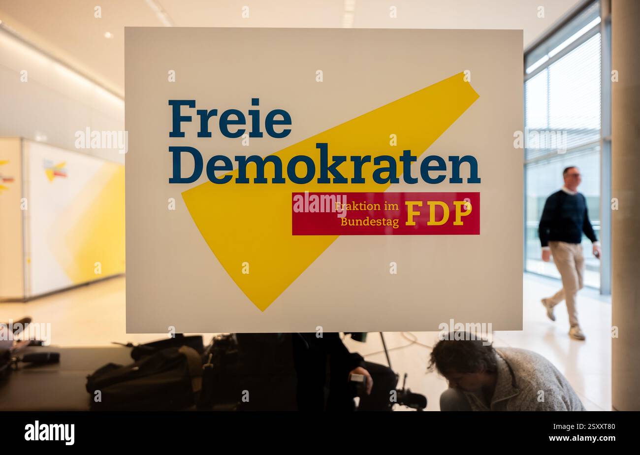 Berlin, Germany. 26th Feb, 2025. The logo of the FDP parliamentary ...