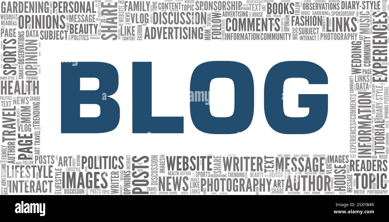 Blog vector illustration word cloud isolated on a white background ...