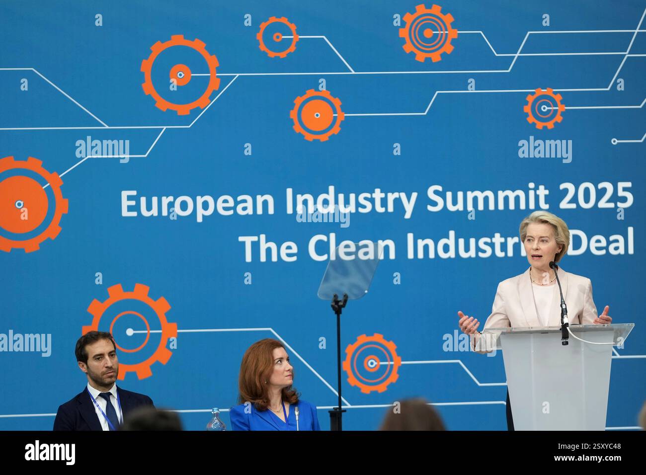 European Commission President Ursula von der Leyen speaks during the ...