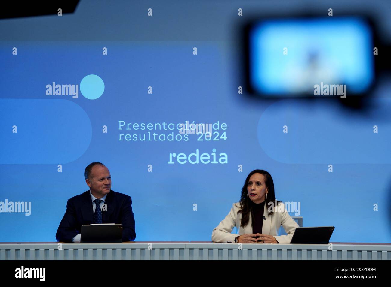 Redeia CEO Roberto García Merino and Redeia Chairwoman Beatriz Corredor ...