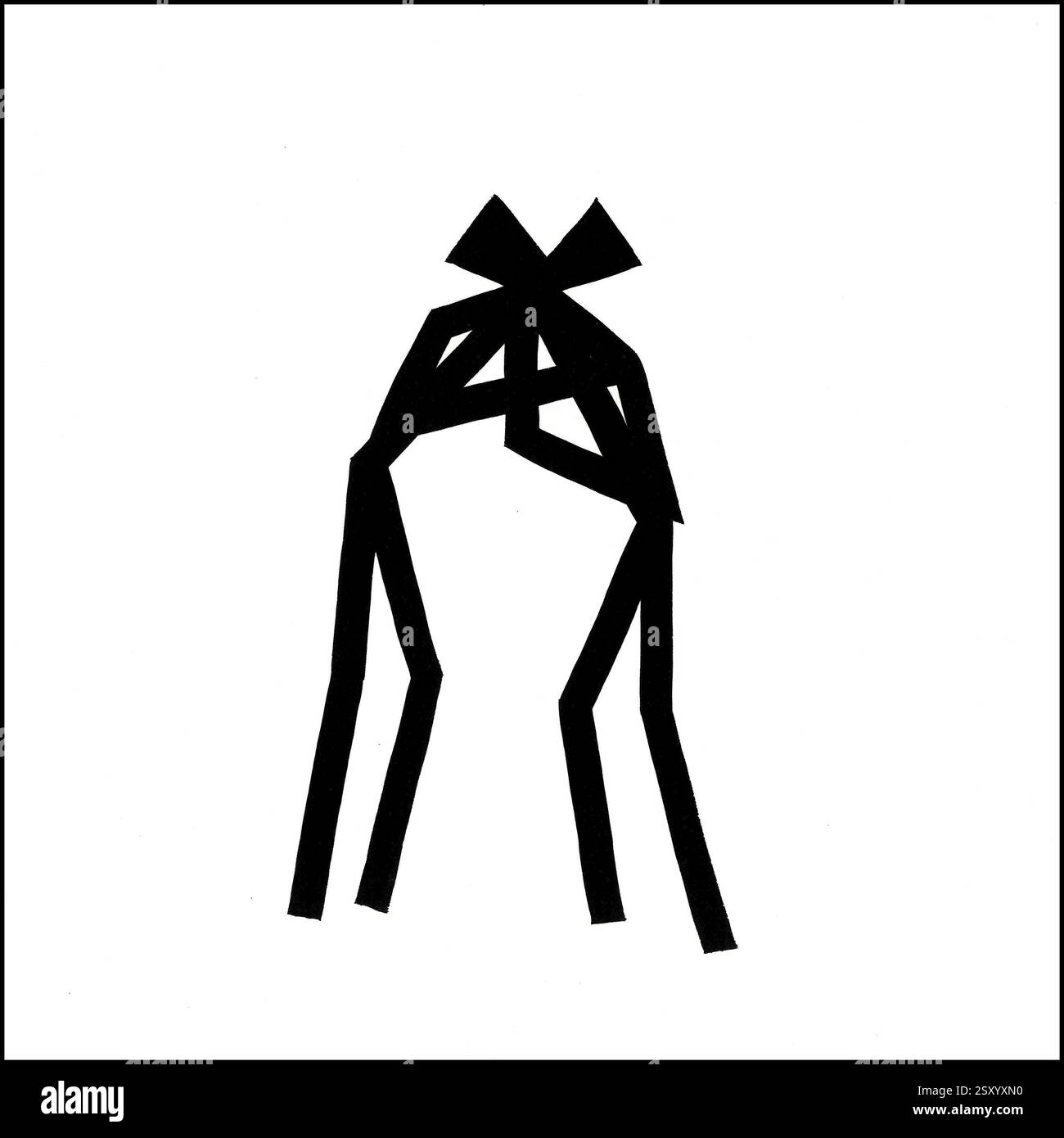 Illustration line drawing of embrace, india, asia Stock Photo
