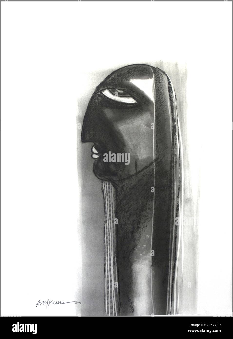 Charcoal drawing woman face hi-res stock photography and images - Alamy