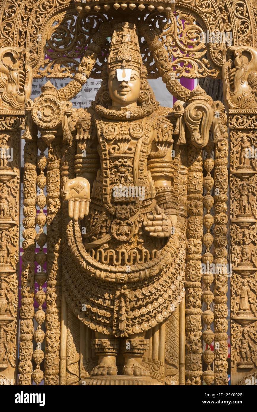 Idol of lord venkatesh balaji, surajkund mela, faridabad, haryana, india, asia Stock Photo
