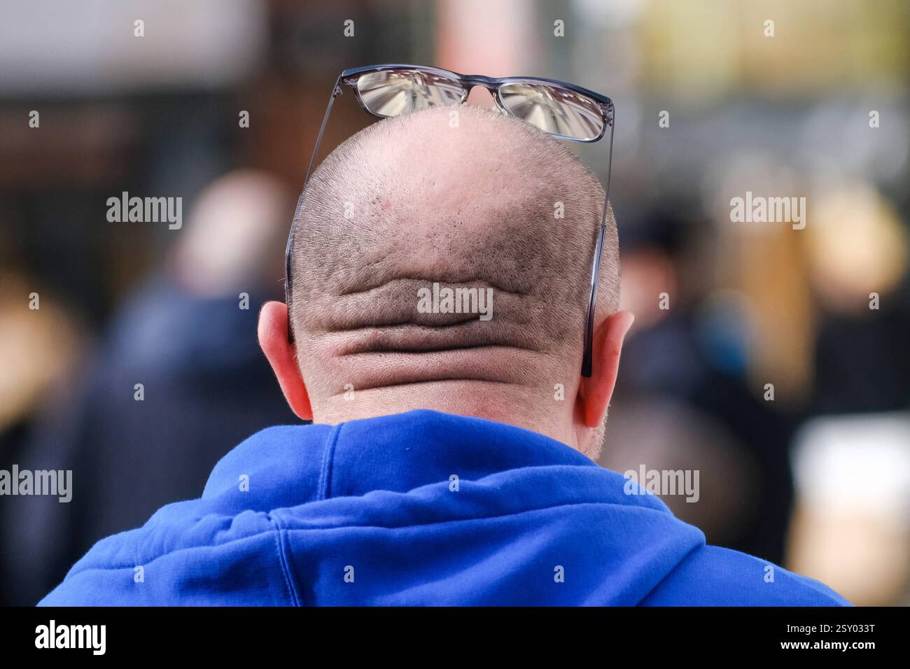 Düsseldorf 26.02.2025 Brillenmode Lesebrille Brille verloren Fernbrille Sehstärke Optiker Fehlsichtigkeit Dioptrien ohne Ohren keine Brille Senioren Haarmode Glatze Haarpflege Haarausfall Glatzkopf Fernsichtbrille Lesebrille Hautfalten Hals Nacken Düsseldorf Nordrhein-Westfalen Deutschland *** Düsseldorf 26 02 2025 glasses fashion reading glasses glasses lost distance glasses prescription optician defective vision diopters without ears no glasses seniors hair fashion baldness hair care hair loss bald head distance glasses reading glasses skin folds neck nape Düsseldorf North Rhine Westphalia G Stock Photo