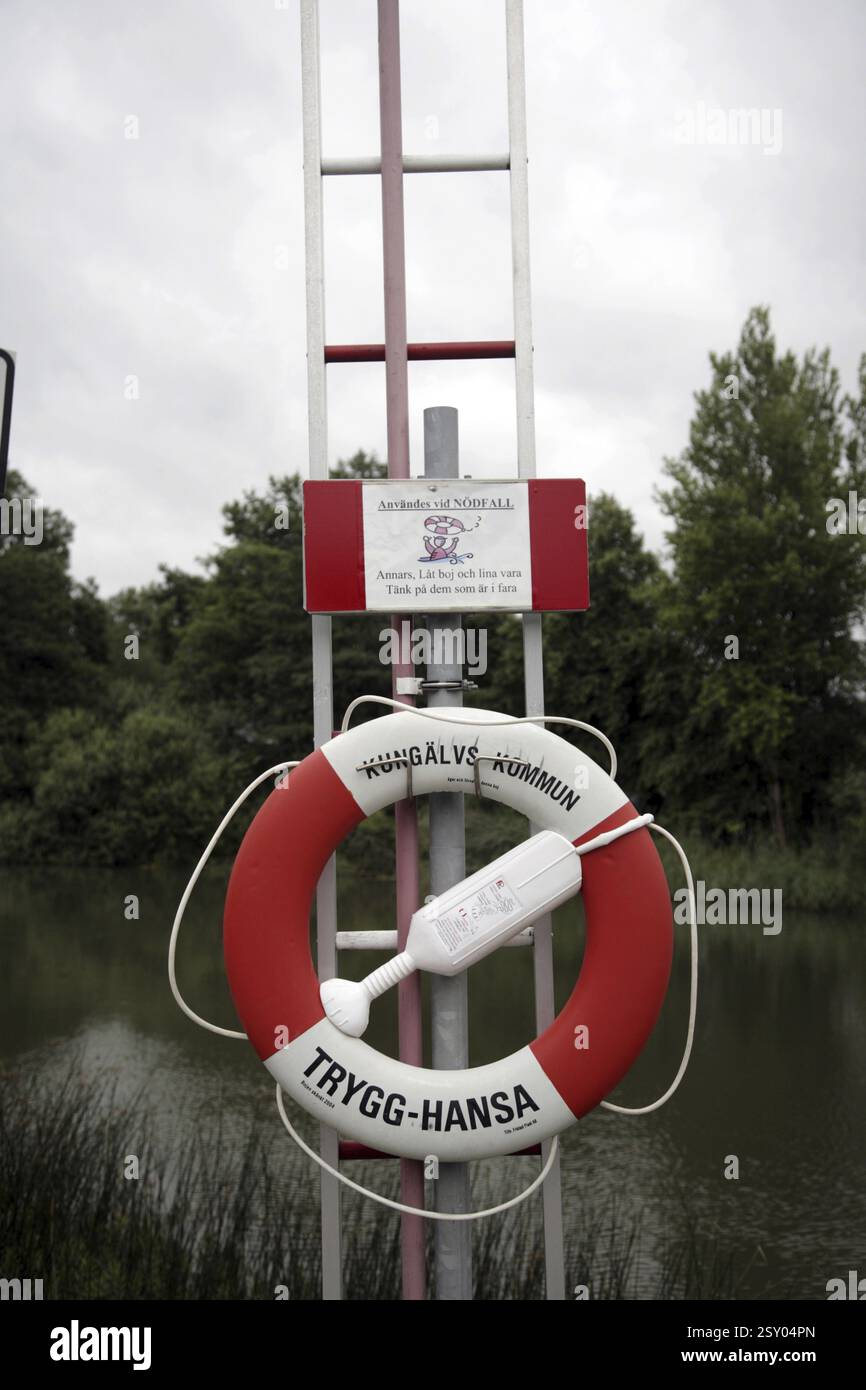 Lifeguard at lake Sweden Europe Stock Photo