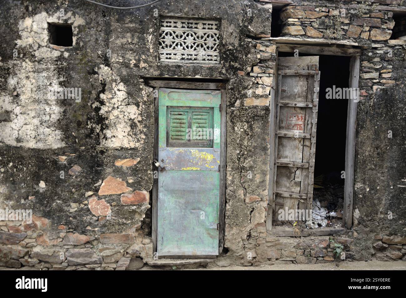 Wooden and iron door, pushkar, rajasthan, india, asia Stock Photo