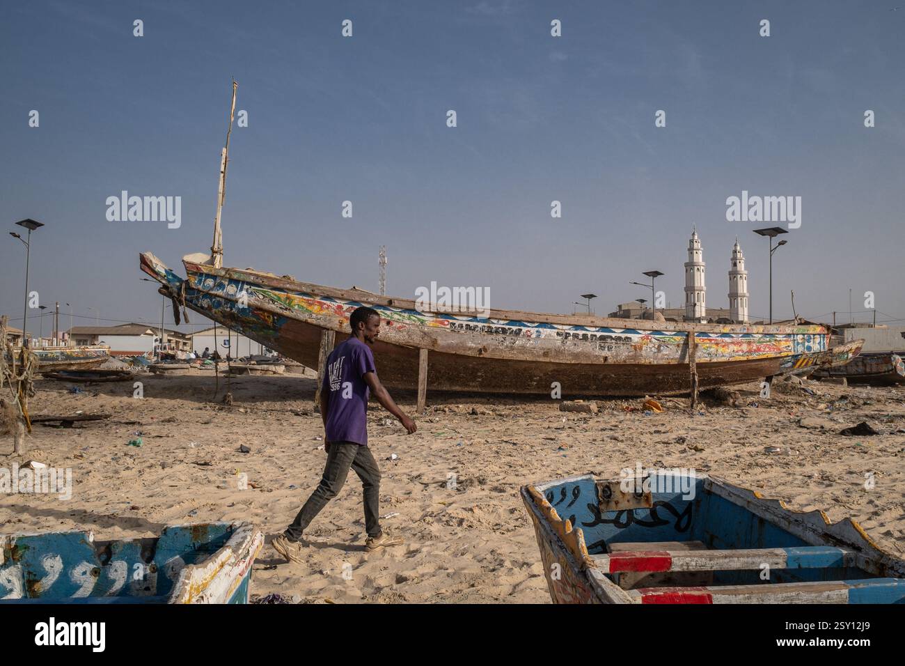 Cayar An artisanal fish drying processing site in Cayar, in the Thies region ...
