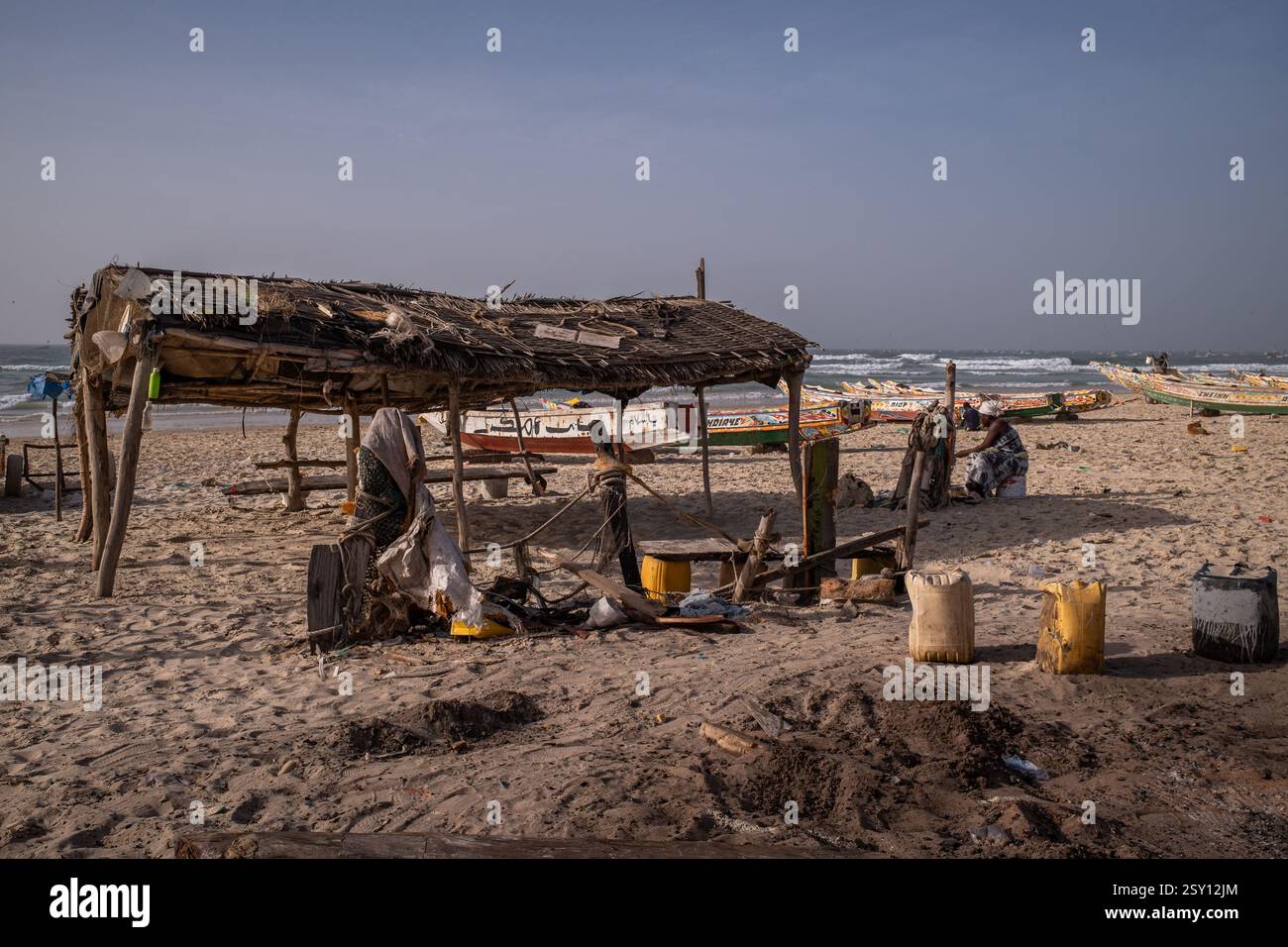 Cayar An artisanal fish drying processing site in Cayar, in the Thies region ...