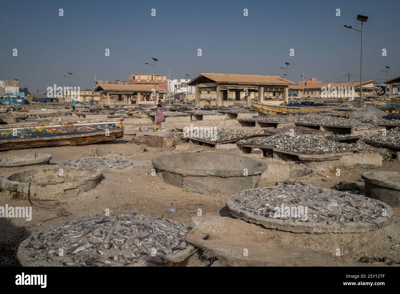 Cayar An artisanal fish drying processing site in Cayar, in the Thies region ...