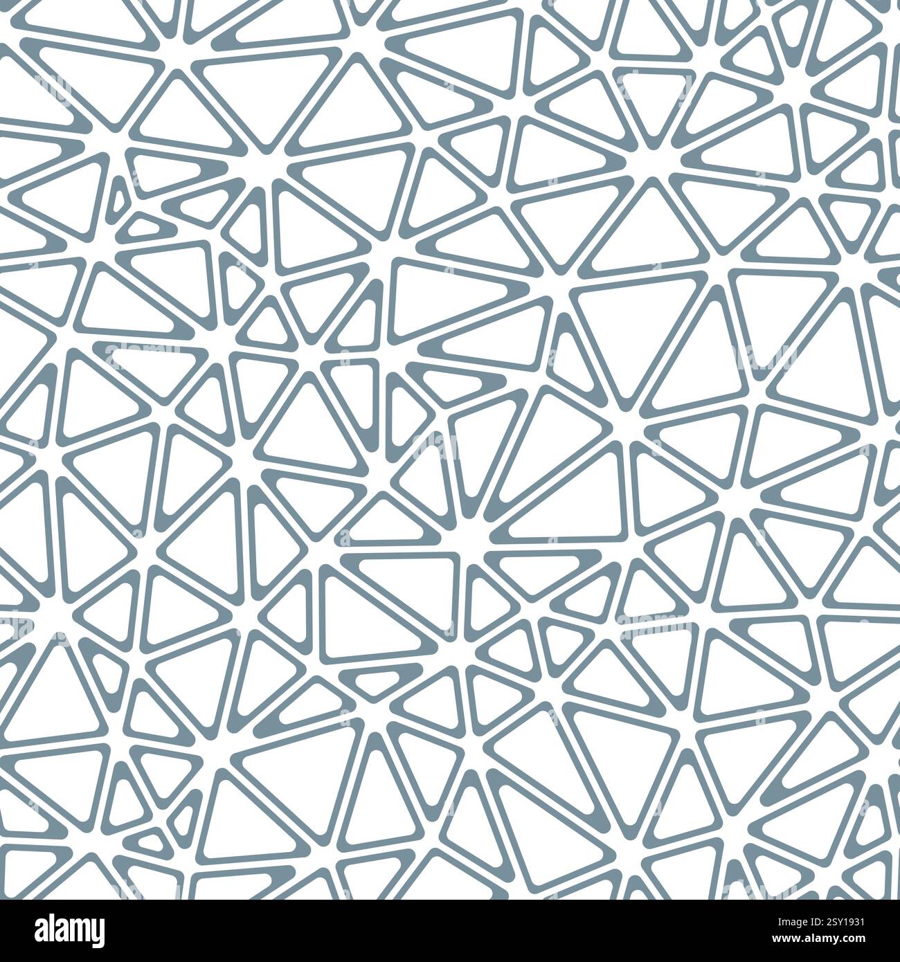 Abstract mosaic background. Compact triangles size. Solid color style. Rounded triangular cells outlined. Repeatable pattern. Slate horizon sky. Stock Vector